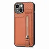 Multifonction cuir en cuir iPhone Case de téléphone Portefeuille Zipper Kickstand Protection Case Anti-Drop pour iPhone 11 12 13 14 15 Pro Max XS MAX