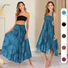 SKIRTS DRESSO DE BEAÇÃO DO ESTILO BOHEMIAN RETRO PRODIMENTO FULHO FLUIL HALTER HALTER MIDI SALIRA VERSÁTIL DO BILHO VAIL