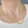 Personnalisez le collier de chaîne de trottoir cubaine à la chaîne cubaine à la chaîne cubaine de la liaison Miami jaune massif AU750