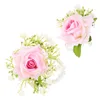 Fleurs décoratives poignet de fleur décor décor de lamure de fumière robe de style occidental butonniere tissu de soie artificiel époux de mariée