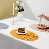 Tischmatten Retro PU-Placemat Europäischer französischer Stil Oval Isolation Matte wasserdicht und öldichter westliches Essen zu Hause