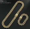 Роскошные сети мужчин Дизайнерские ювелирные украшения для моды золотые серебряные ожерелья и браслет для женщин BlingFactory Hip Hop Iced Out8513601