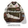 Giacca da pilota da uomo patchwork vintage abbigliamento hip hop y2k moto motociclette con cerniera pilota giacche da streetwear maschio 240423