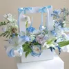 Geschenkverpackung 5pcs Handheld Blumenkörbe tragbare wasserdichte Papierboxen Hochzeitsstrauß Verpackungen Party