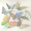 12pcsset Hollow 3D Butterfly Wandaufkleber für Home Decoration Party DIY -Schmetterlinge Aufkleber auf der Wand Hochzeitsdekor 240429
