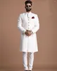 Herenpakken Pakken Pak Arabische stijl Lange jas enkele borsten met gouden knopen Wedding voor mannen 2 -delige slanke fit mannelijke kleding