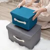 Aufbewahrungsbeutel Box Zusammenklappbar haltbarer Würfelfalten stabiler Schrank Organizer Stoff staubdicht mit Deckel Spielzeughülle