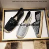 prades shoes p pradshoes Branded Women Triangle Casual Shoes Flat Espadrilles Rhinestone Crystal Embellished Loafer Fisherman Shoe Sandals Straw Sole Canvas Snea