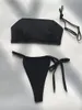 Frauen Badebekleidung XS - l Bandeau Hochbein geschnittene Riemchen Bikini weibliche Badeanzug Frauen Zwei -Stück -Kaufbadanzug Schwimmanzug K5560