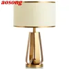 Lâmpadas de mesa Aosong Modern Bedge Luxury Design Golden Desk Lights Home E27 Decorativo para o quarto da sala de estar quarto quarto