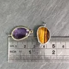 Pendanthalsband Naturlig kristall charmanslutning DIY Gemstone smycken Tillbehör för halsbandsarmband Stone Labradorite Obsidian