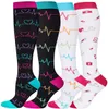 Chaussettes Hosiery 58 Styles Chaussettes de compression Ajustement pour l'œdème médical Diabetes Varicose Veines Chaussettes extérieures Femmes Femmes Runching Sports Socks Y240504