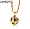 Men039S roestvrijstalen voetbal hanger ketting goud kleur voetbal ketting ketting hanger punk rock sieraden lange ketting 24quo3426777