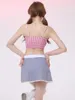 Dames badmode zomer dopamine meisje gesplitst geruite kleine borst push omhoog dunne bikini Japanse Koreaanse mode tankini badpakken