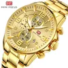 Montre-bracelets Minifocus Hommes Regardez en acier inoxydable Gold Fashion Men de bracelet Men de bracelet