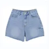 Denim de shorts femininos para mulheres roupas vintage cortadas jeans verão 2024 azul angustiado Jean rasgado y2k