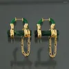 Boucles d'oreilles en peluche Europe de qualité supérieure de concepteur vert ambré pour femmes bijoux de luxe Party piste de piste cadeau vêtements accessoires