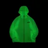 Men's Jackets 2024 Summer Glow-in-the-dark Casual Thin Hooded Long Sleeve Outdoor Sun-protective Clothing For Men And Women