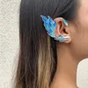 Boucles d'oreilles arrière Blue Elf Elf Mandard Femmes Bijoux de mariage pour Fairy Wingscosplay Accessoire (sans boucles d'oreilles perçantes)