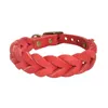 Dog Collars Vintage Oil Leather Pet Collar Cowhide Braided Accessories Supplies