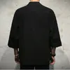 Men's Casual Shirts 2024 Summer Cotton Hanfu Cardigan Coat Chinese Style Large Size Japanese Loose Dao Robe