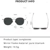 Sunglasses Pure Titanium Frame Sun Protection UV Retro Double Beam Polarized Men Women