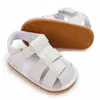 First Walkers 0-18 meter newborn baby shoes for boys and girls summer PU soft rubber sole anti slip first step walking sandals H240504