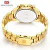 Montre-bracelets Minifocus Hommes Regardez en acier inoxydable Gold Fashion Men de bracelet Men de bracelet