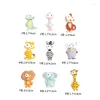 Dekorative Figuren 5pcs Miss Flamingo Giraffe Tier Cartoon Figur Miniatur DIY Crafts Suspies Harz Flachback Cabochons