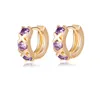 18k Yellow Gold Plated WhitePurple Cubic Zircon X Hoops örhängen för barn flickor kvinnor härliga örhängen gåva för barn5204862