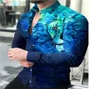 Mäns avslappnade skjortor skjorta tribal poker varv lapel långärmad topp mjuk material 2024 fritid utomhus mode