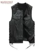 Мужской кожаный жилет 100 коровьего мотоциклетного жилета Biker Leather Vests Moto Leather Coatcoat Asian Size M5XL M435 2011265281091