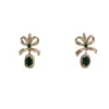 dangle earrings evacandis bow princess for women cubic zirconia inlaidカラフルパーティージュエリープレミアムメッキ18kゴールデン