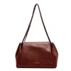 Сумки на плече ретро для женщин 2024 дизайнерская роскошная сумочка шикарная цепная цепная мягкая кожаная кожа большая мощность поперечная сумка для мессенджера
