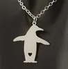 Złote pingwin ze stali nierdzewnej Złote Pingwin Naszyjnik Srebrny Miłość Zwierzę Naszyjka Mężczyźni i kobiety biżuteria Valentine039s Day Prezent1027583