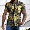 メンズドレスシャツハワイアントロピカルメンズシャツ半袖フローラルパターン3Dビーチとバケーション2023サマーコレクション5xlドロップdedhpkf