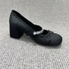 Chaussures habillées Marie Janes High Heels Bow Sandalias de Mujer Verano 2024 Ballet Crystal Zapatos Tendencia Lolita Chunky Tlides