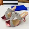 Slippers Rhinestone Cross Strap High Heels Women Fashion Wine Caphe Stonetto Sexy Bling Crystal Sandals Romanos Concisa 42