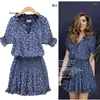 Robes décontractées Femmes Hobe Short Boho Style Floral Print Murffon Beach Tunic Sundress Mini Party Vestidos