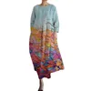 Robes décontractées pour femmes en vrac rond mode senior senior mange imprimé V robe de soleil robe de soleil court pour l'été