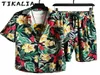 Uomo Trackuit Sump Summer 2 pezzi Shorts Floral Stampa Shorts Casual Beach Case Fashion Maschio Fresco 2021 Q01256922344