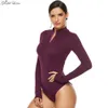 Tute da donna Rompers Sexy Shift a maglia stretta a maglia Plus Titesuit Lunghezza Lunghezza femminile Spring e tuta autunnale Top Crush Up Collar 2019 New Y240504