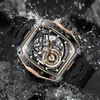 Montre-bracelets FeelNever Brand Mat's Watch Automatic Sports 8250 Mouvement mécanique Hollow Luminal Fashion Imperproofh Man 2024