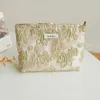 Organisateur cosmétique Green Gold Flower Womens Makeup Sac de voyage portable Sac d'agrément de grande capacité Sac de rangement à changement cosmétique Sac d'embrayage de banlieue Y240503