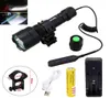 Tactical Hunting Torch T6 White LED LED Hunting Flashlightrifle Mount Switch Remote Pressure Switch118650 Batteryusb Charger 210323549262