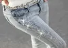نساء جديدات دايموند ثقب جينز جينز قلم رصاص ممزق بنطلون مع سروال راين دنيم امرأة LJ2010292123731