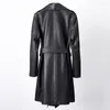 Women's Leather Lady äkta långa jackor 2024 Spring Autumn Sheepskin Coat Design Trench