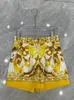Kvinnors shorts sommar mode kvinnor bomull gul porslin tryck street flickas mini byxor