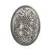 Broches Scandinavische wolf gesneden rune broche etnische totems badge cosplay corsage sieraden