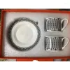 Чашки блюдцы 2pcs/Set Classic Premium Bone China Coffee Coffee and Sweedware Plating
